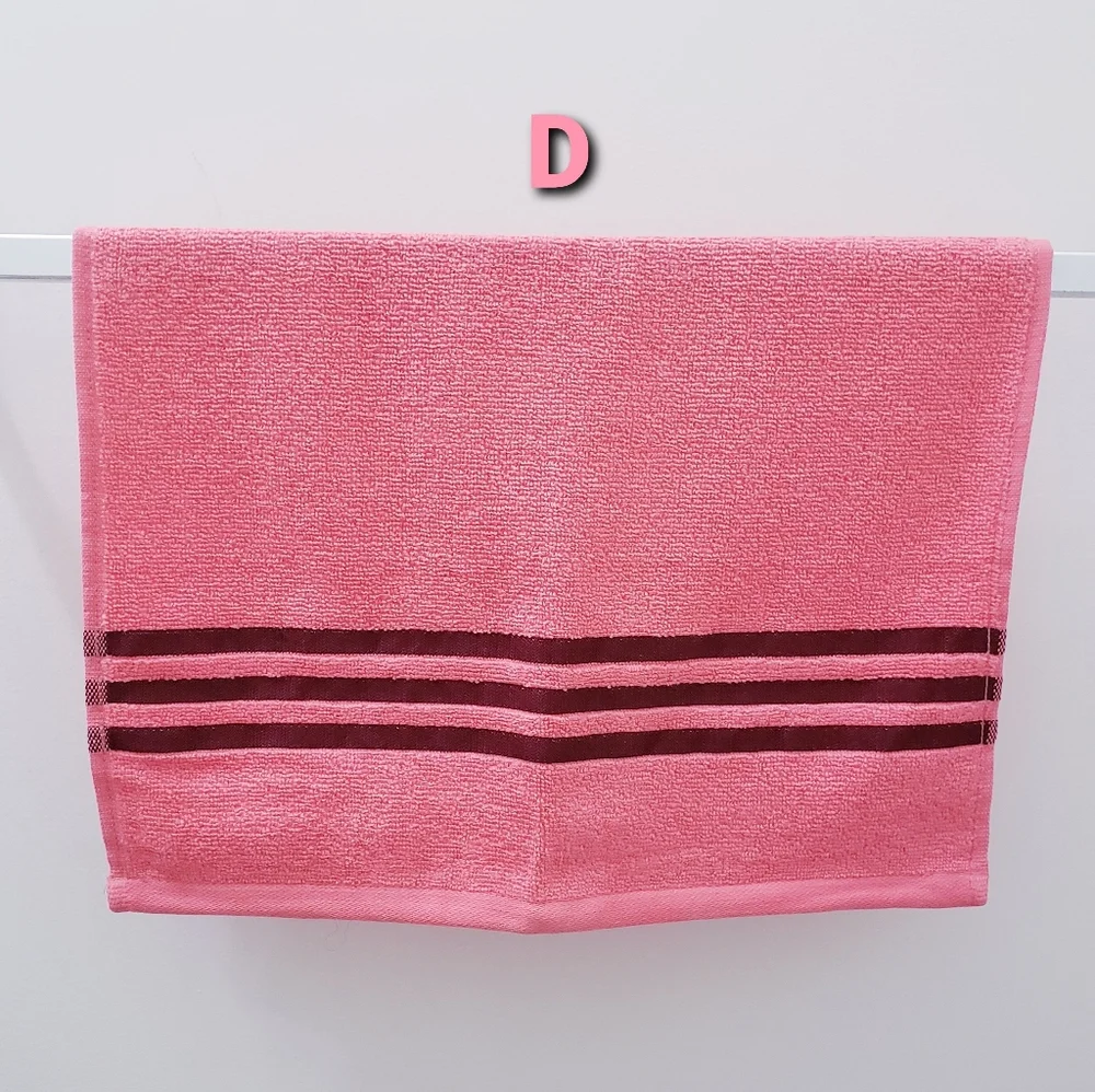 #9126 NEW! Solid w/3 stripes HANG'N'SNAP Hand Towel 🤍Select Plastic snap